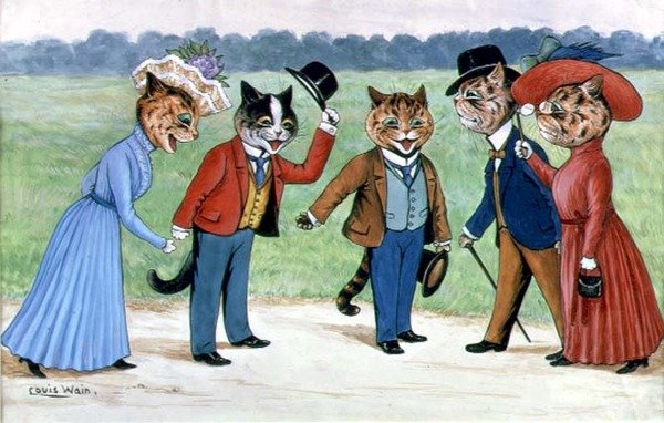 Sétáló macskák alkotó: Louis Wain