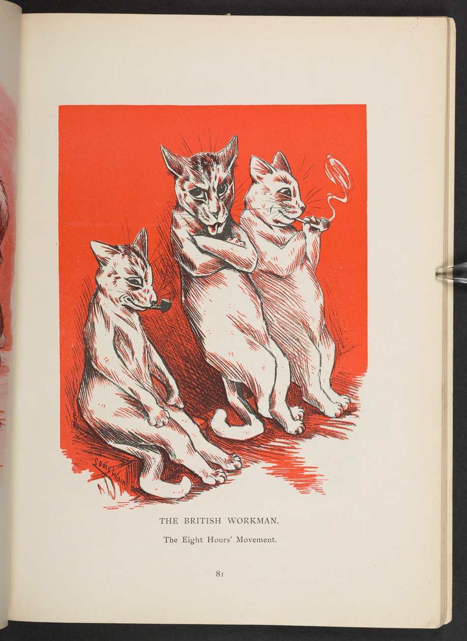 A brit munkás - a nyolcórás mozgalom, a 81. oldalról, Louis Wain Annual alkotó: Louis Wain