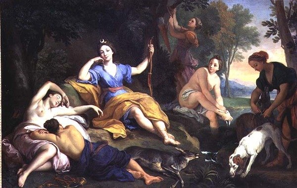 Diana pihen alkotó: Louis de (1654 1733) Boullongne