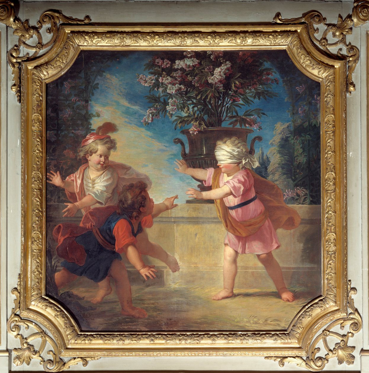 A galambok játéka. Louis Boullongne Le Jeune (1654-1733) által festett ajtólap alkotó: Louis de Boullongne