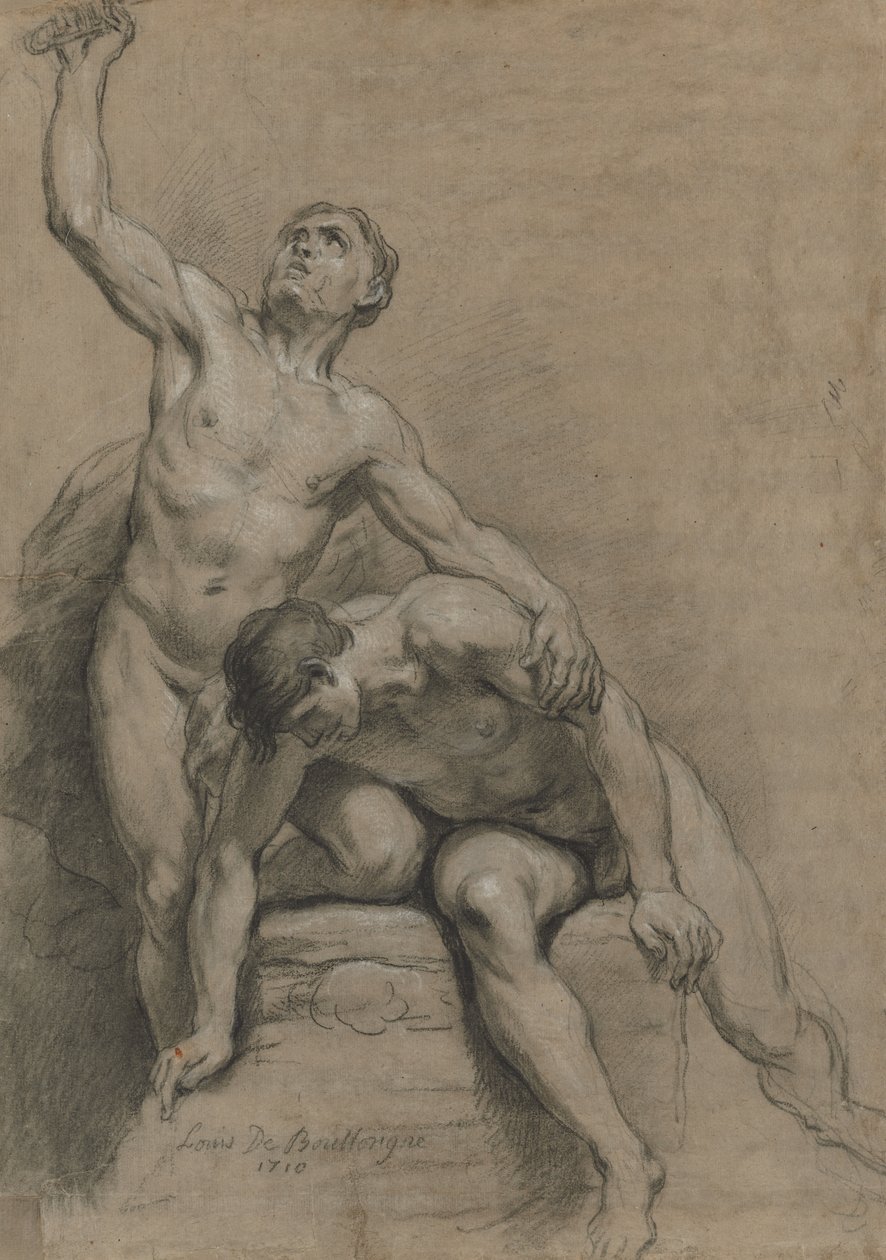 Two Male Nudes   1311068   hu       hungarian Successfully Translated  Original: Cut-away view of the interior of the Basilica of S. Paolo fuori delle Mura [St. Paul outside the Walls], from Views of Rome Translat: Cut-away view of the interior of the Basi alkotó: Louis de Boullogne