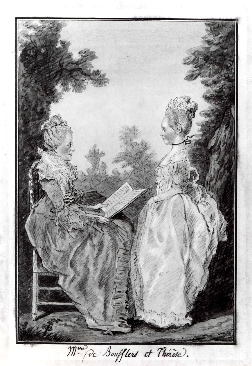 Madame la Comtesse de Boufflers és Thérèse, 1760-as évek közepe. alkotó: Louis de Carmontelle