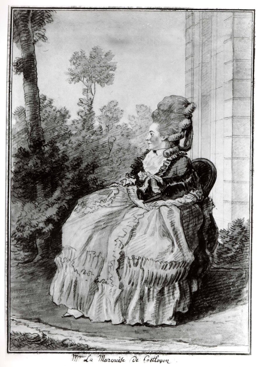 Madame la Marquise de Coëtlogon, kb. 1777. alkotó: Louis de Carmontelle