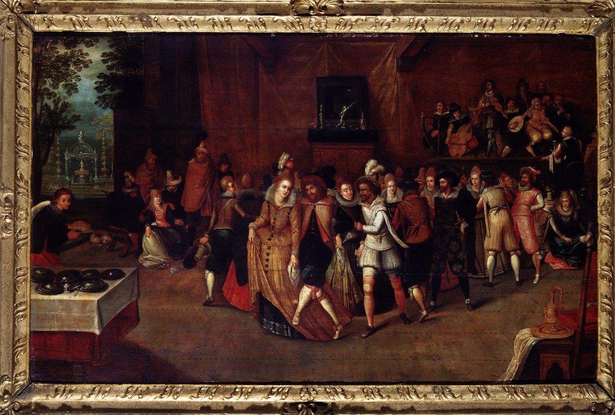 Bál III. Henrik idejében, korábban „Ünnep III. Henrik udvarában”, 1580 körül. Louis de Caulery-nek (Caullery) (a leningrádi vázlatok mestereként ismert) festmény (kb. 1580) -kb. 1621). 16. század vége. Musee alkotó: Louis de Caulery