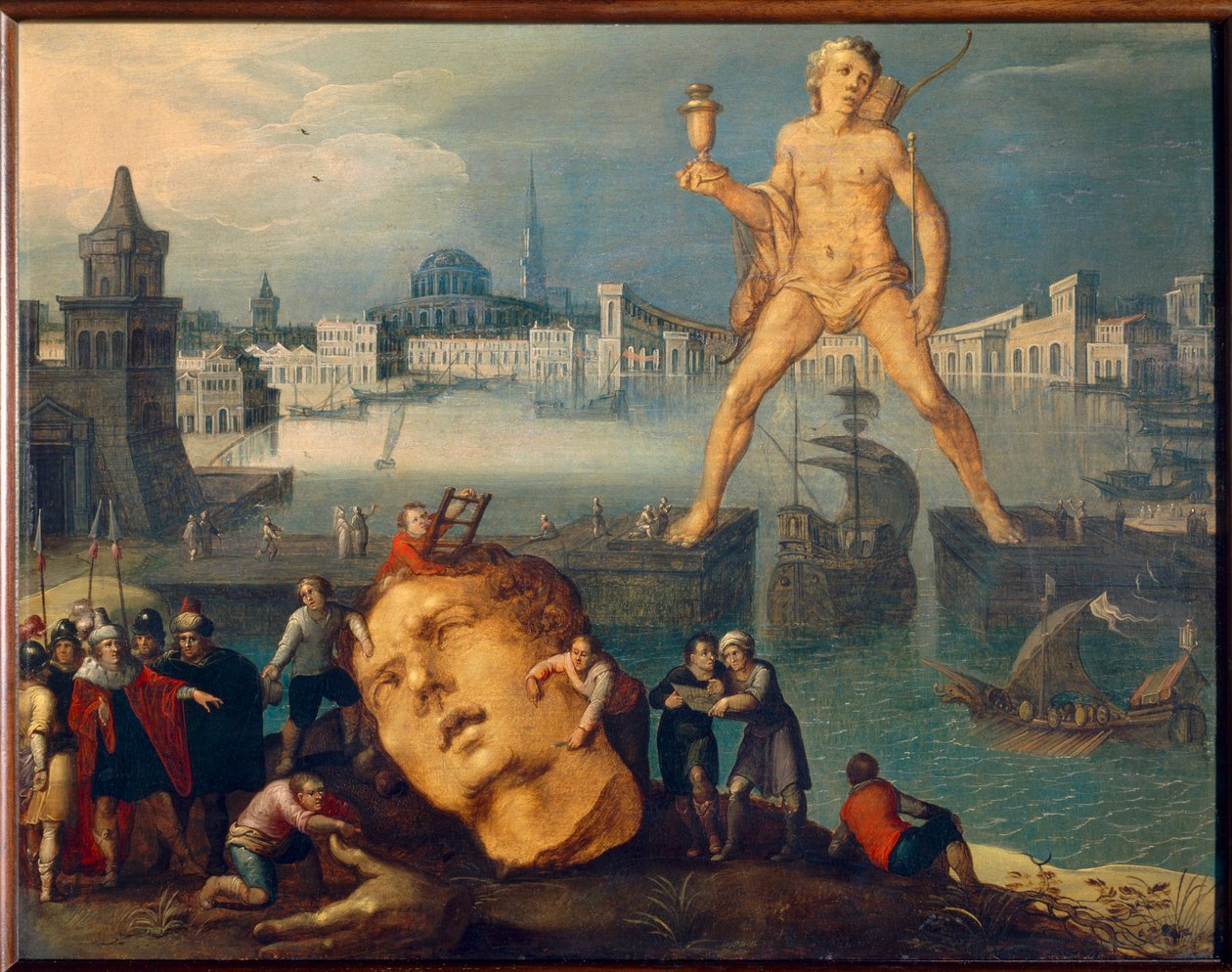 A világ hét csodája: „” Rodosz kolosszusa” (Colosso di Rodi) Louis de Caullery (a leningrádi vázlatok mestereként ismert) festménye (1580 körül – 1621 után) 17. század V. 0,35x0,46 m alkotó: Louis de Caulery