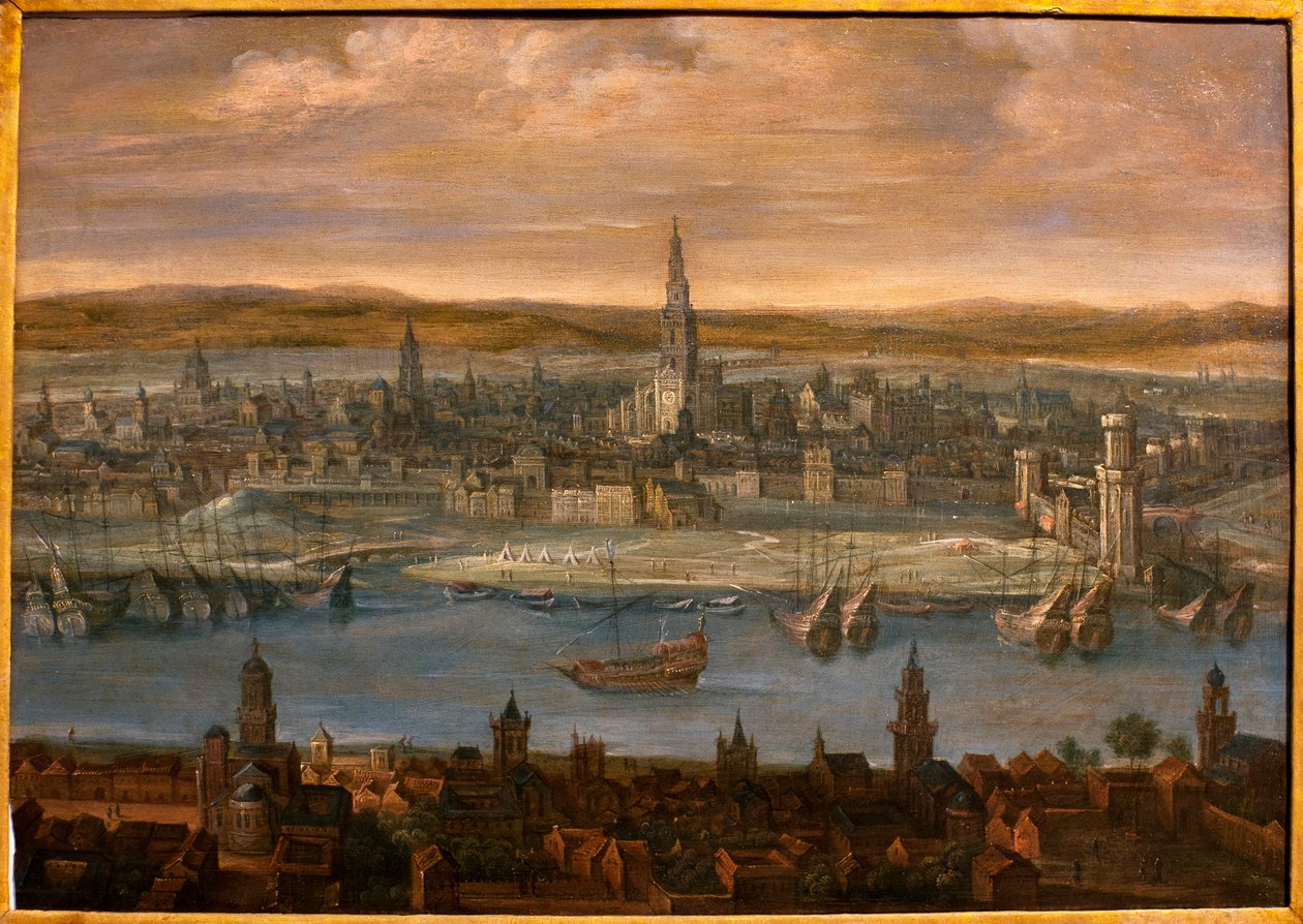 Sevilla látképe - Louis de Caulery (1580-1621) festménye, olaj, vászon, 17. század eleje - Sevillai Szépművészeti Múzeum, Spanyolország alkotó: Louis de Caulery