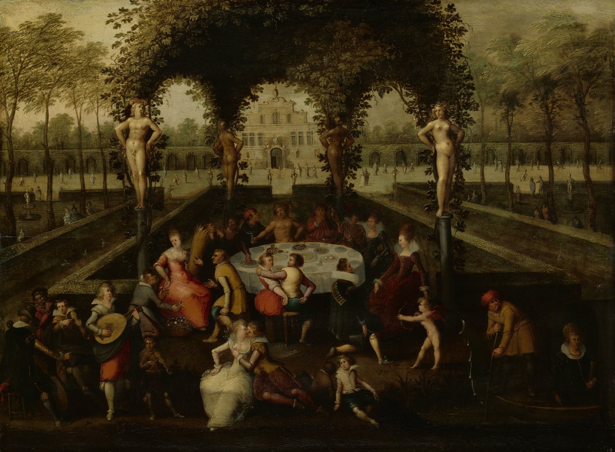 Vénusz, Bacchus és Ceres halandókkal a szerelem kertjében alkotó: Louis de Caullery