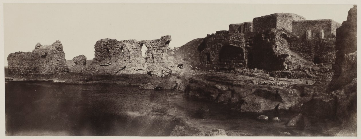 Kaalat el Athlit, Szíria, Kilátás a tengerpartról, 1859. alkotó: Louis de Clercq