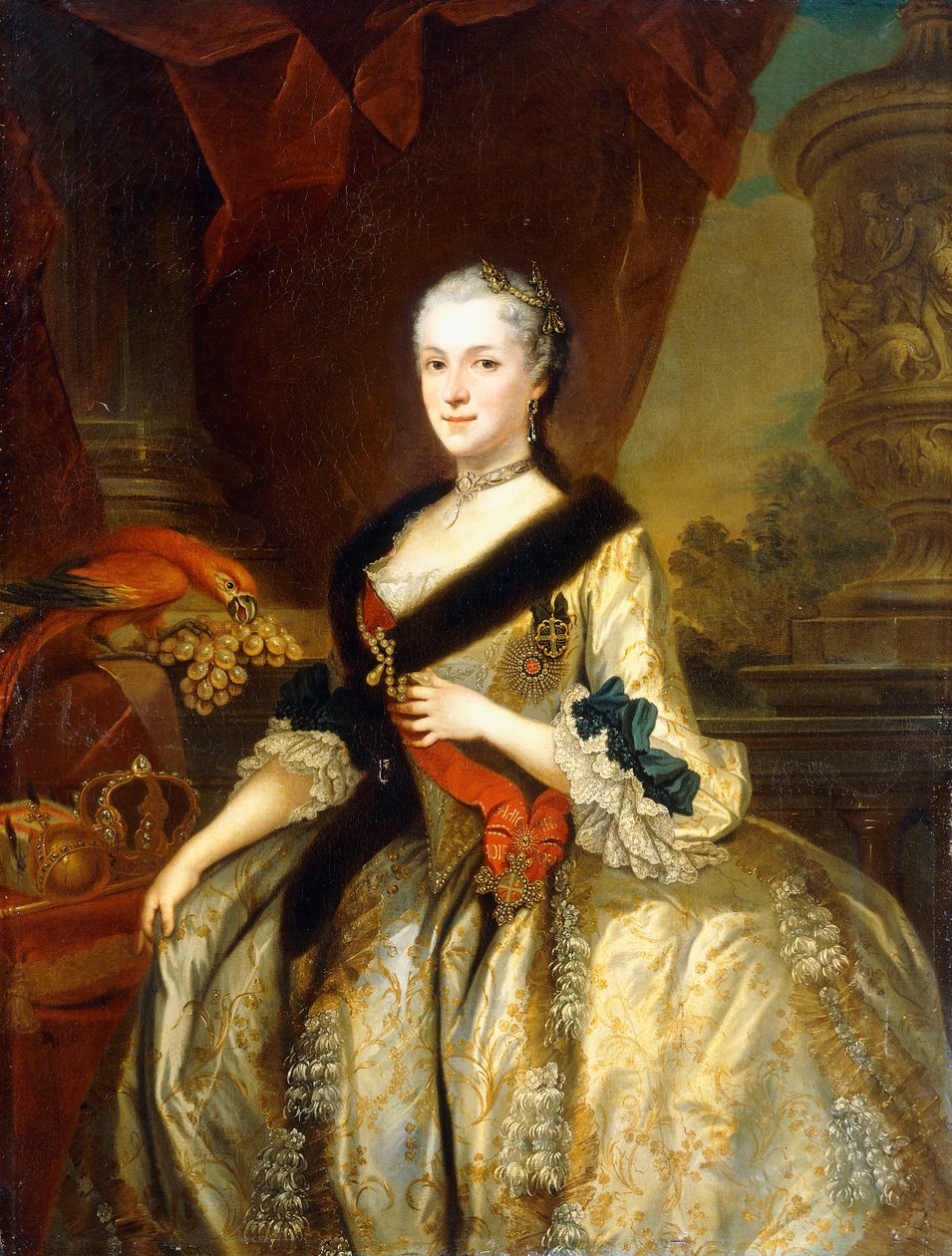 Maria Josepha lengyel királynő háromnegyed hosszúságú portréja, alkotó: Louis de Silvestre