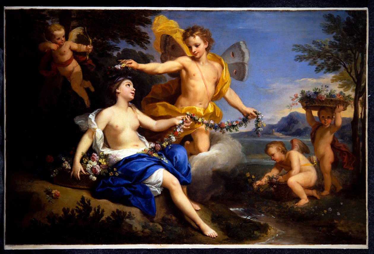 Zefir és növényvilág (festmény) alkotó: Louis de the Younger Boulogne