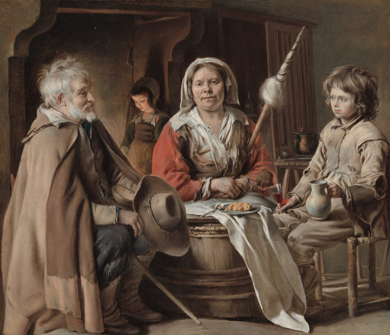 Peasant Interior, c. 1645.  alkotó: Louis le Nain