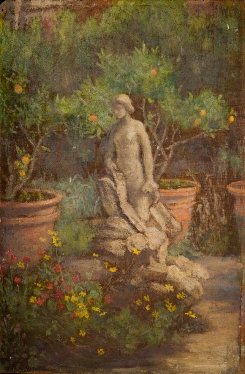Fountain in a Garden, Cairate, Lombardia, 1875-1877. alkotó: Louisa Starr