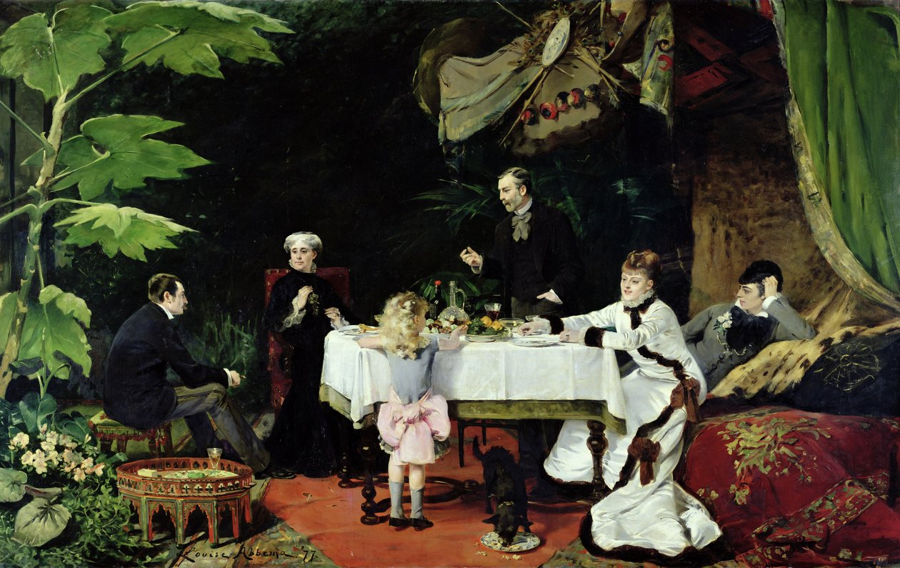 Az ebéd a konzervatóriumban, 1877 alkotó: Louise Abbéma