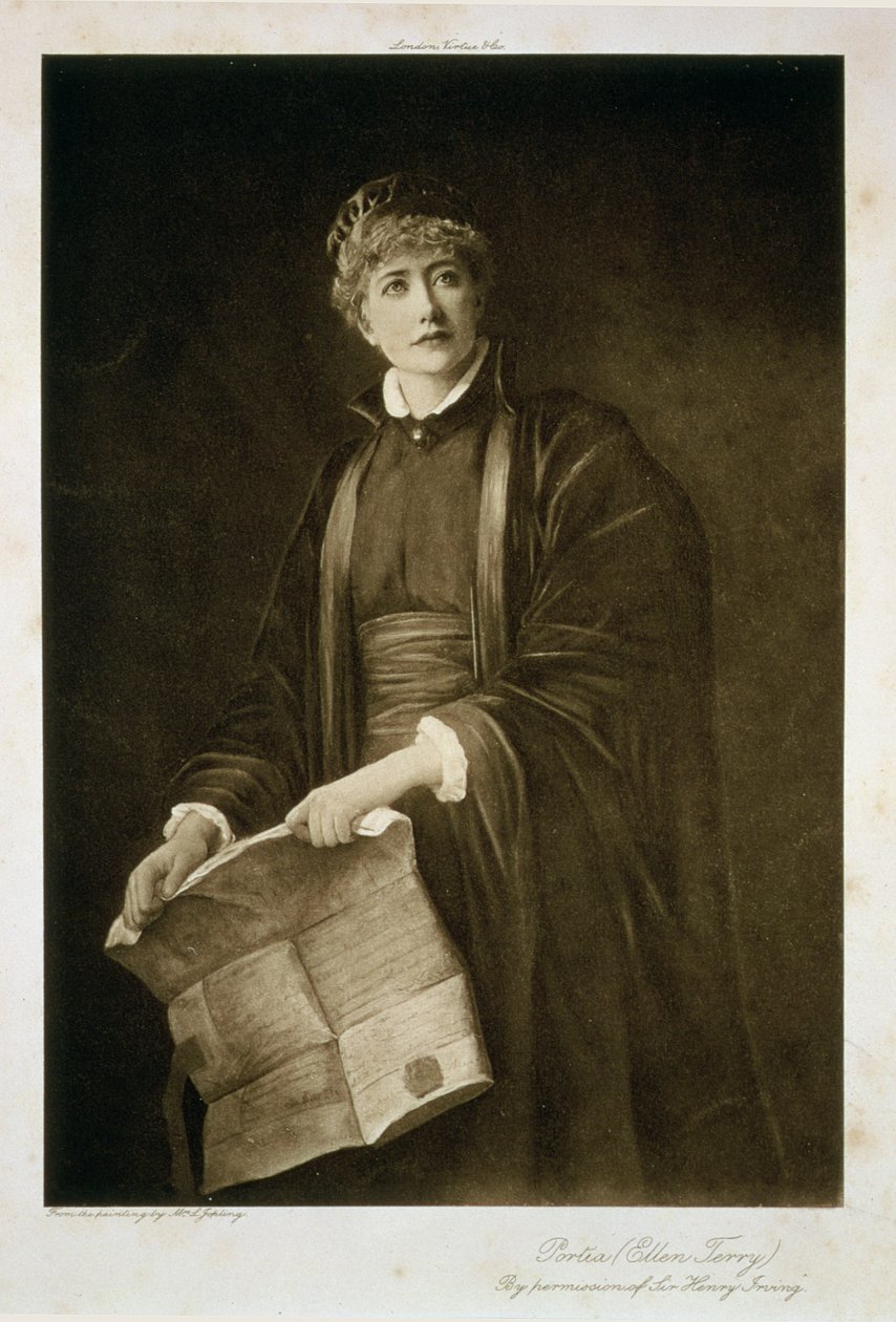 Ellen Terry (1847-1928) mint Portia alkotó: Louise Jopling