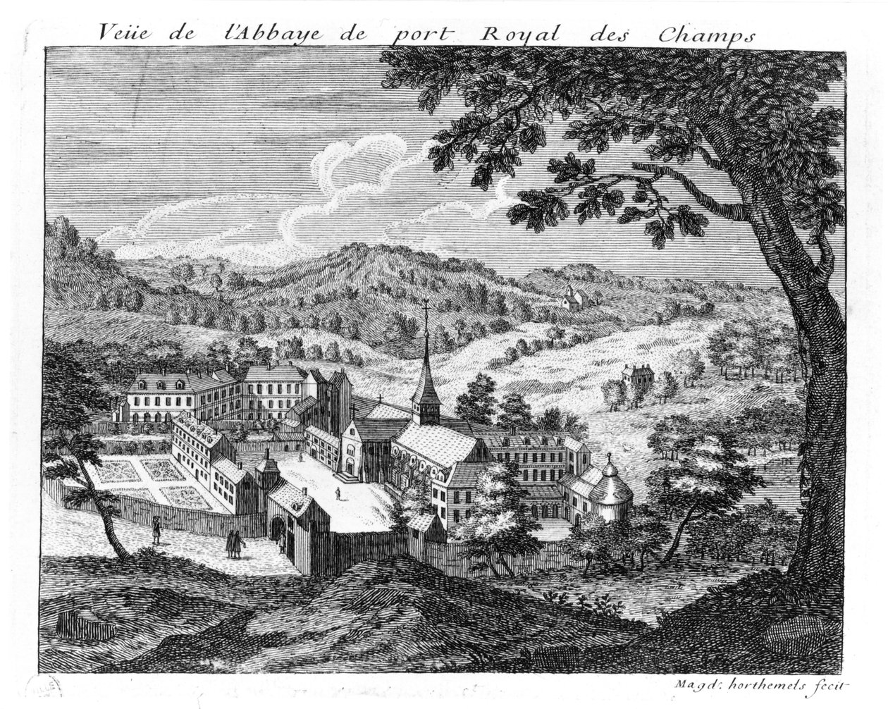 A Port-Royal des Champs-i apátság általános képe, 1709 alkotó: Louise Madelaine Cochin
