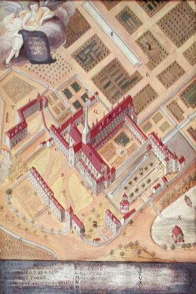 Az apátság perspektivikus képe, lAbbaye de Port-Royalból, 1710 körül alkotó: Louise Madelaine Cochin