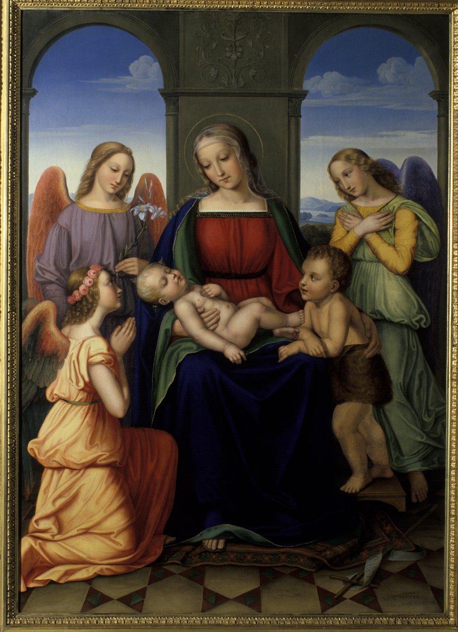 Madonna angyalokkal, 1823 alkotó: Louise Seidler