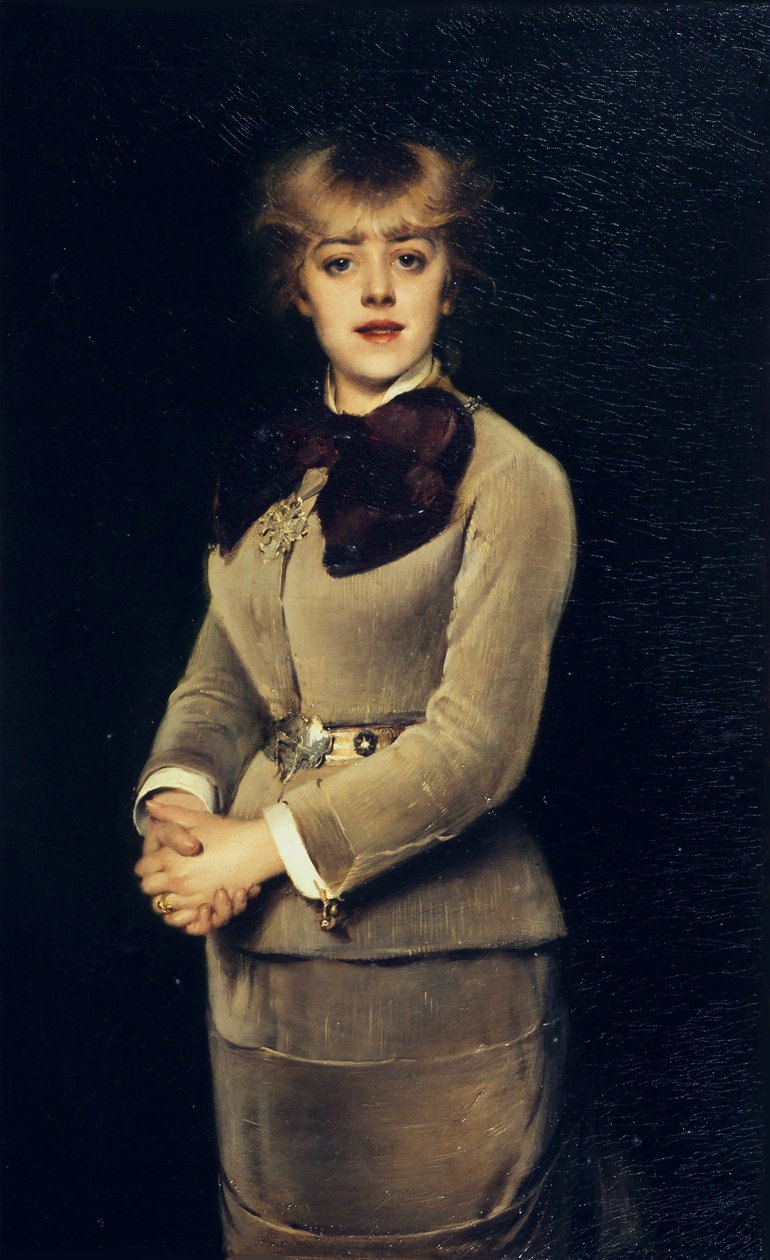 Jeanne Samary színésznő portréja, 1879. alkotó: Louise Abbéma