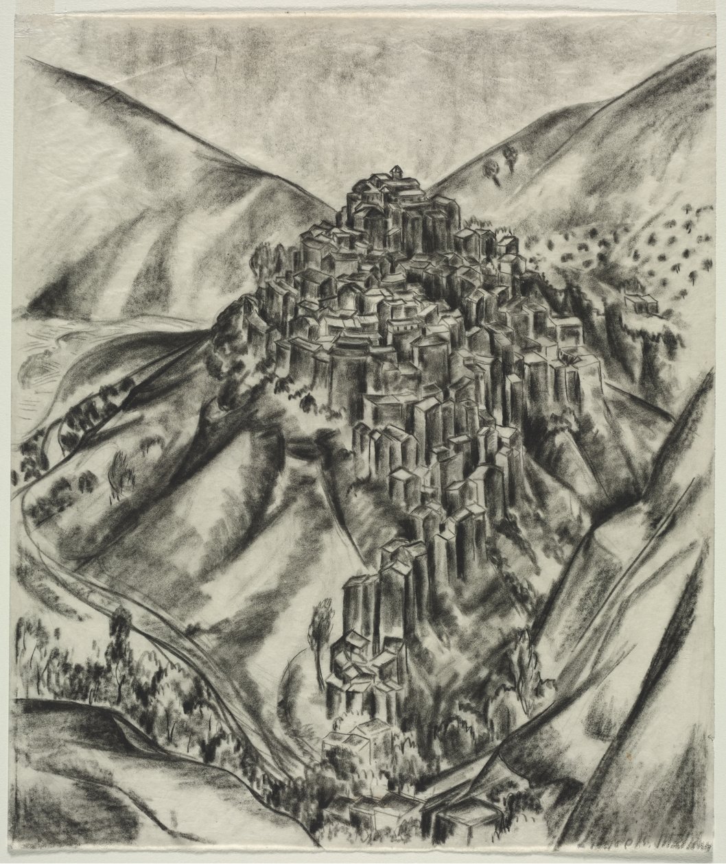 Egy olasz Hilltown, Anticoli, Olaszország alkotó: Louise B. Maloney