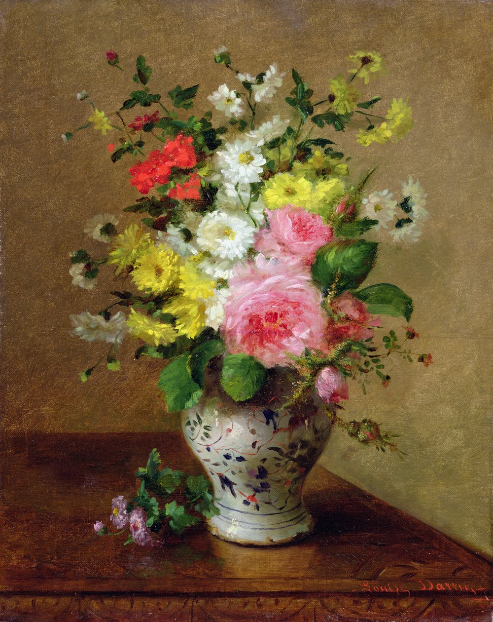Csendélet virágokkal vázában, 1866 körül alkotó: Louise Darru