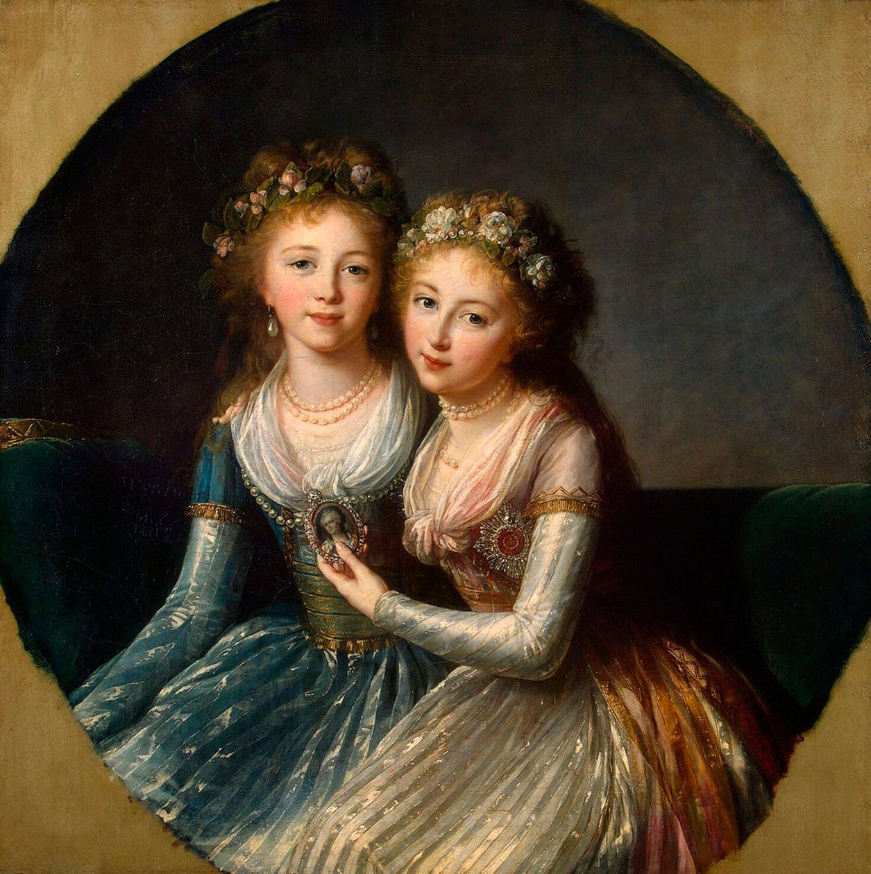 I. Pál császár lányainak portréja, 1796. alkotó: Elisabeth Louise Vigee-Lebrun