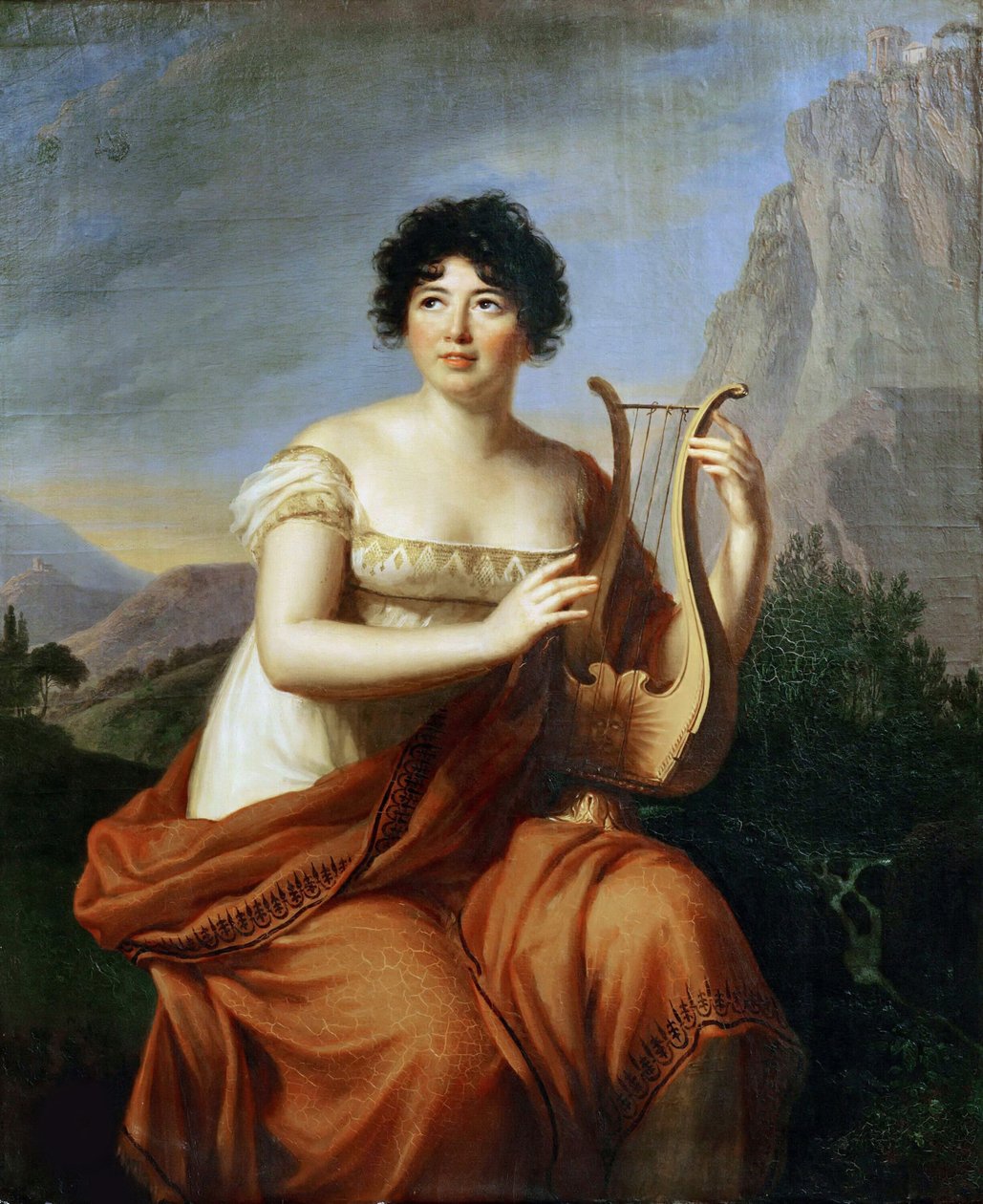 A szerző portréja, Anne Louise Germaine de Staël bárónő 1766-1817 Corinne néven, 1807. alkotó: Elisabeth Louise Vigee Lebrun