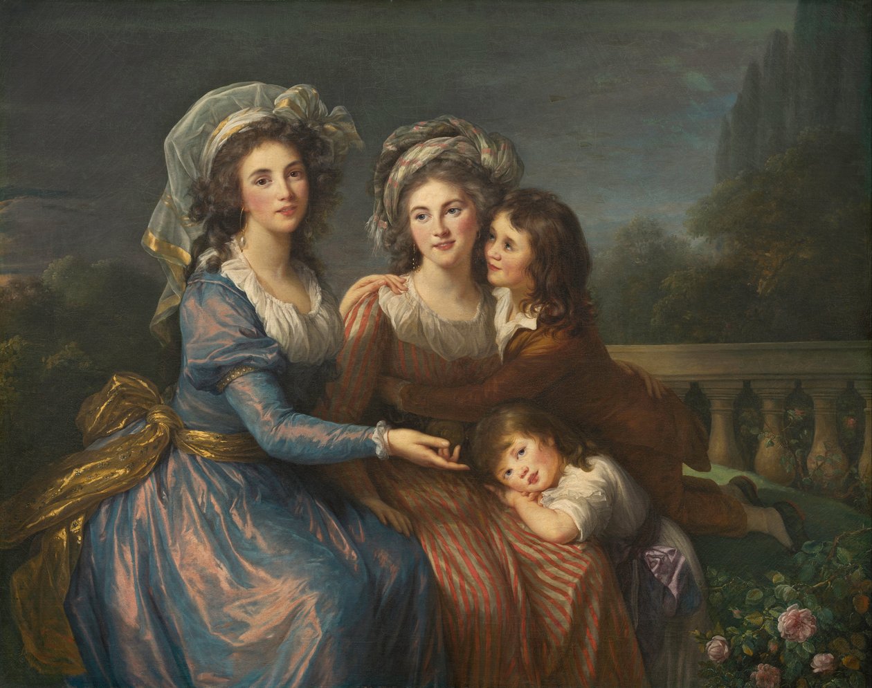 Pezay márki, de Rougé márkiné fiaival, Alexis és Adrien társaságában alkotó: Elisabeth Louise Vigee Lebrun