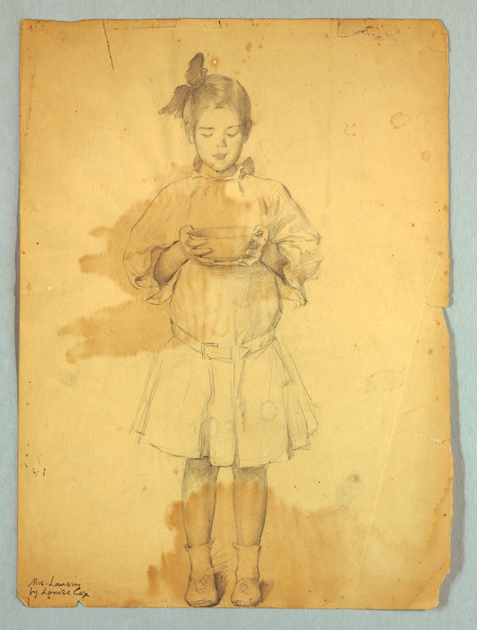 Lány tállal alkotó: Louise Howland King Cox