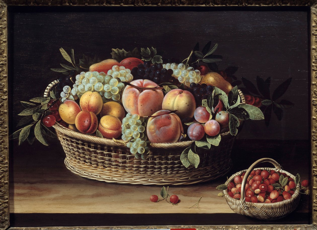 Gyümölcskosár és eperkosarak Louise Moillon (1610-1696) festménye 1635 Toulouse, Musee des Augustins alkotó: Louise Moillon