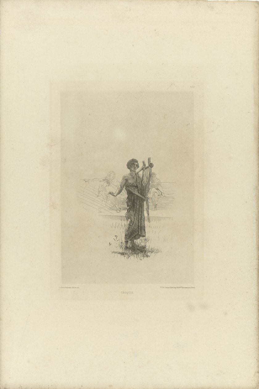 Vázlat az improvizátornak Croquis (cím a tárgyon) alkotó: Lourens Alma Tadema