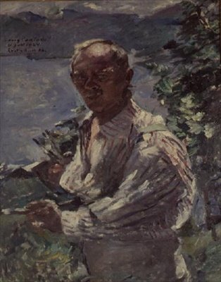 Önarckép Walchensee-ben, Bajorországban alkotó: Lovis Corinth