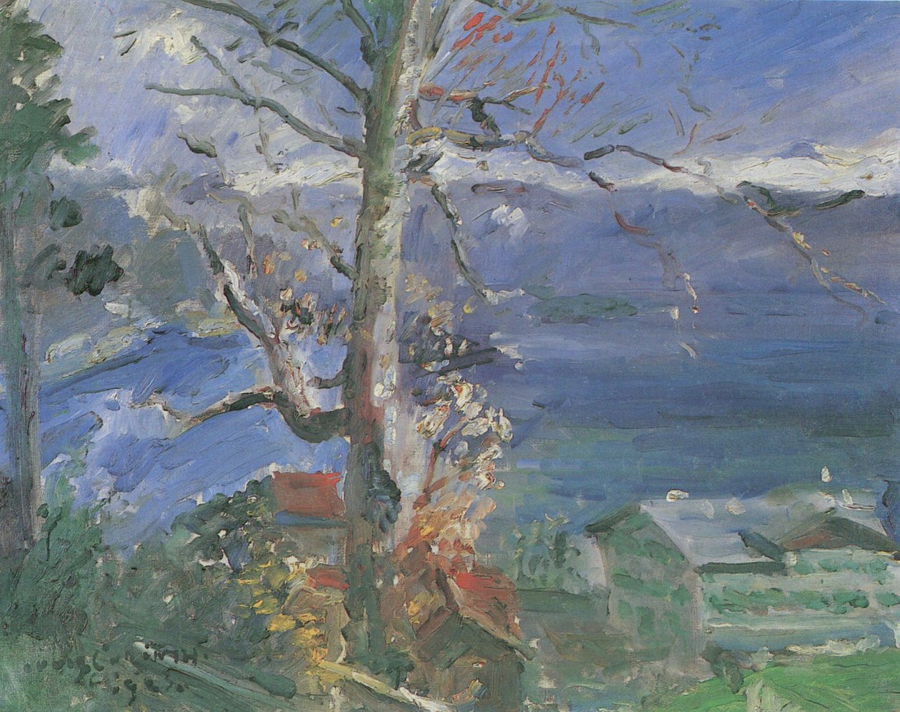 Fa a Walchensee -nél alkotó: Lovis Corinth