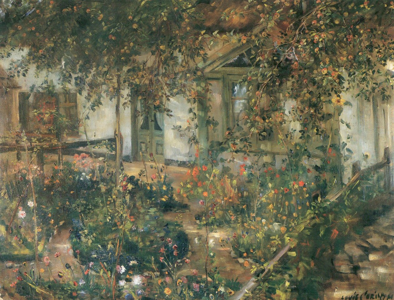 Virágzó házikó alkotó: Lovis Corinth