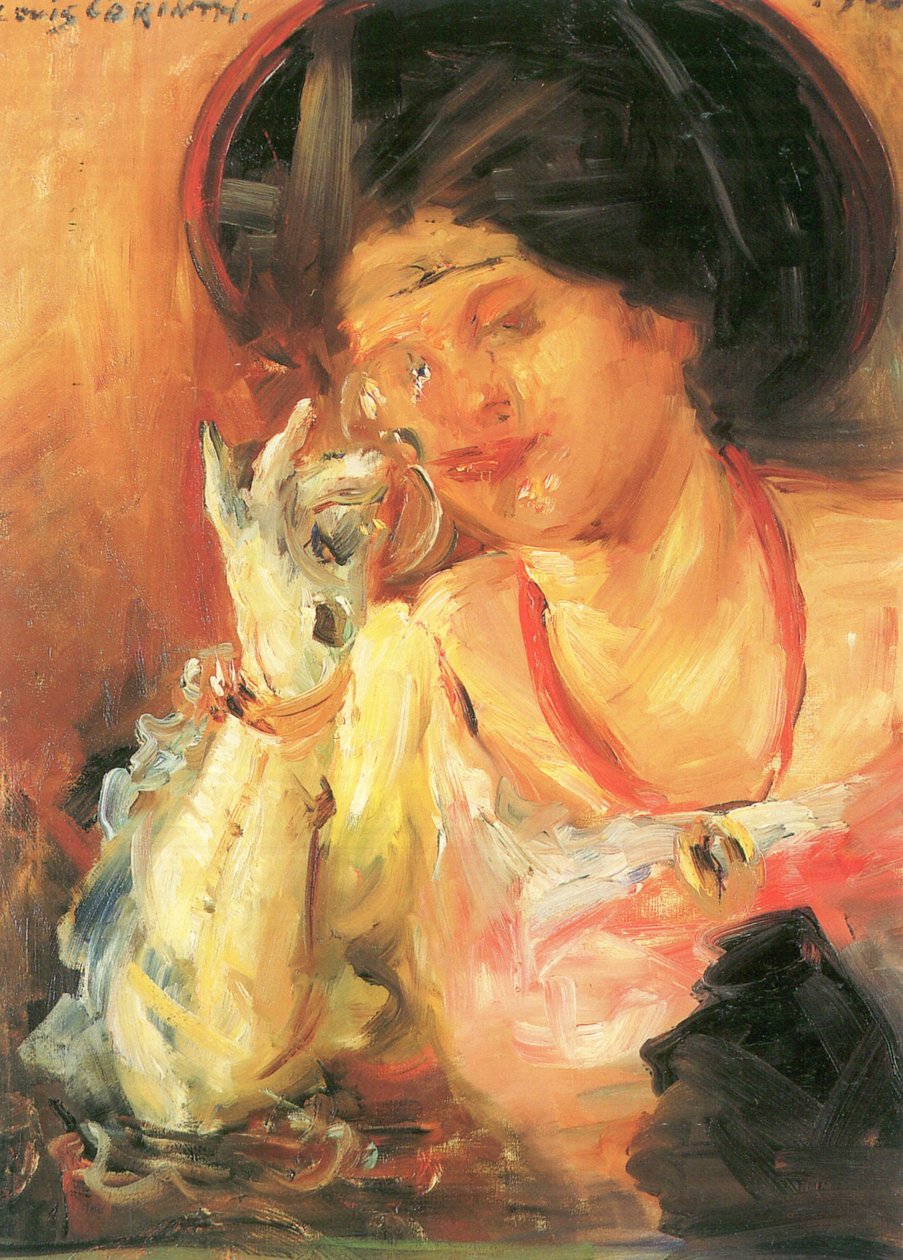 Hölgy borospohárral alkotó: Lovis Corinth