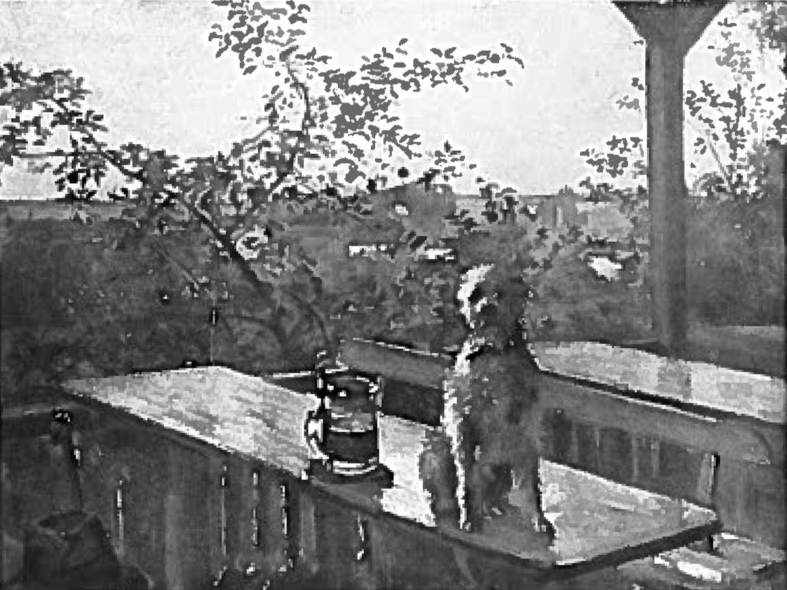 A kutya Hipp az asztalon alkotó: Lovis Corinth