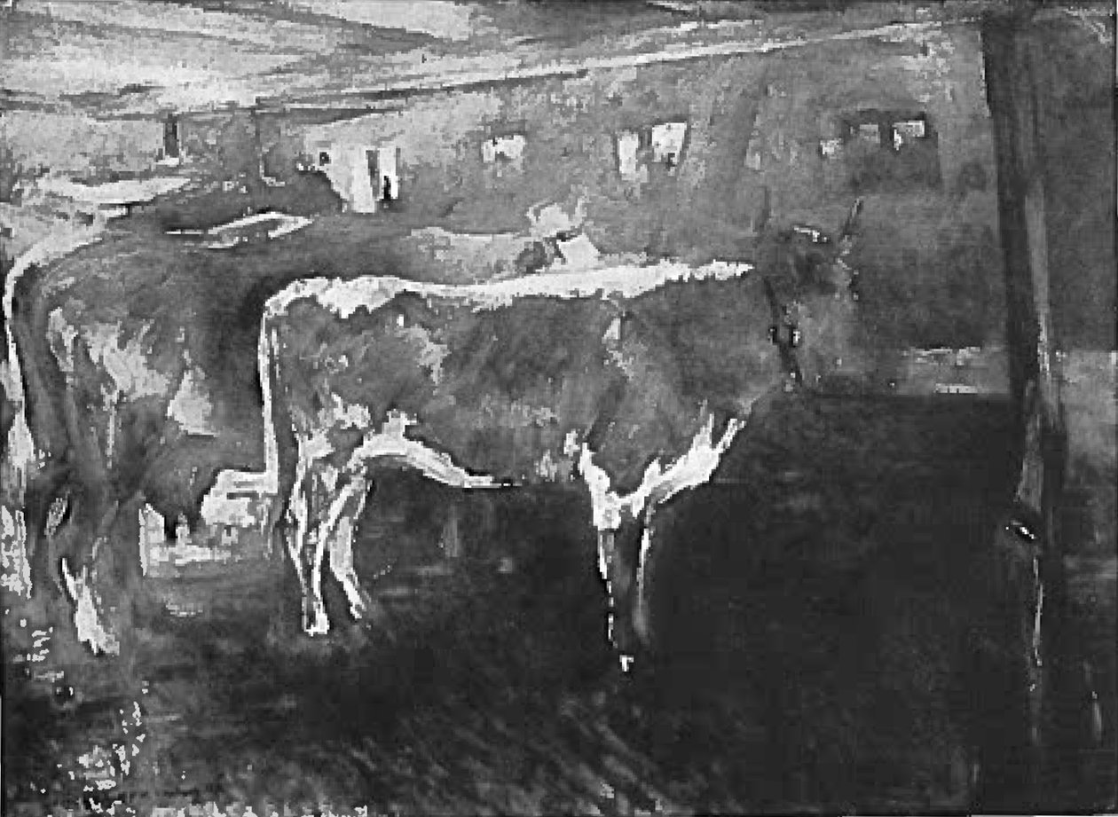 Tehenek az istállóban alkotó: Lovis Corinth
