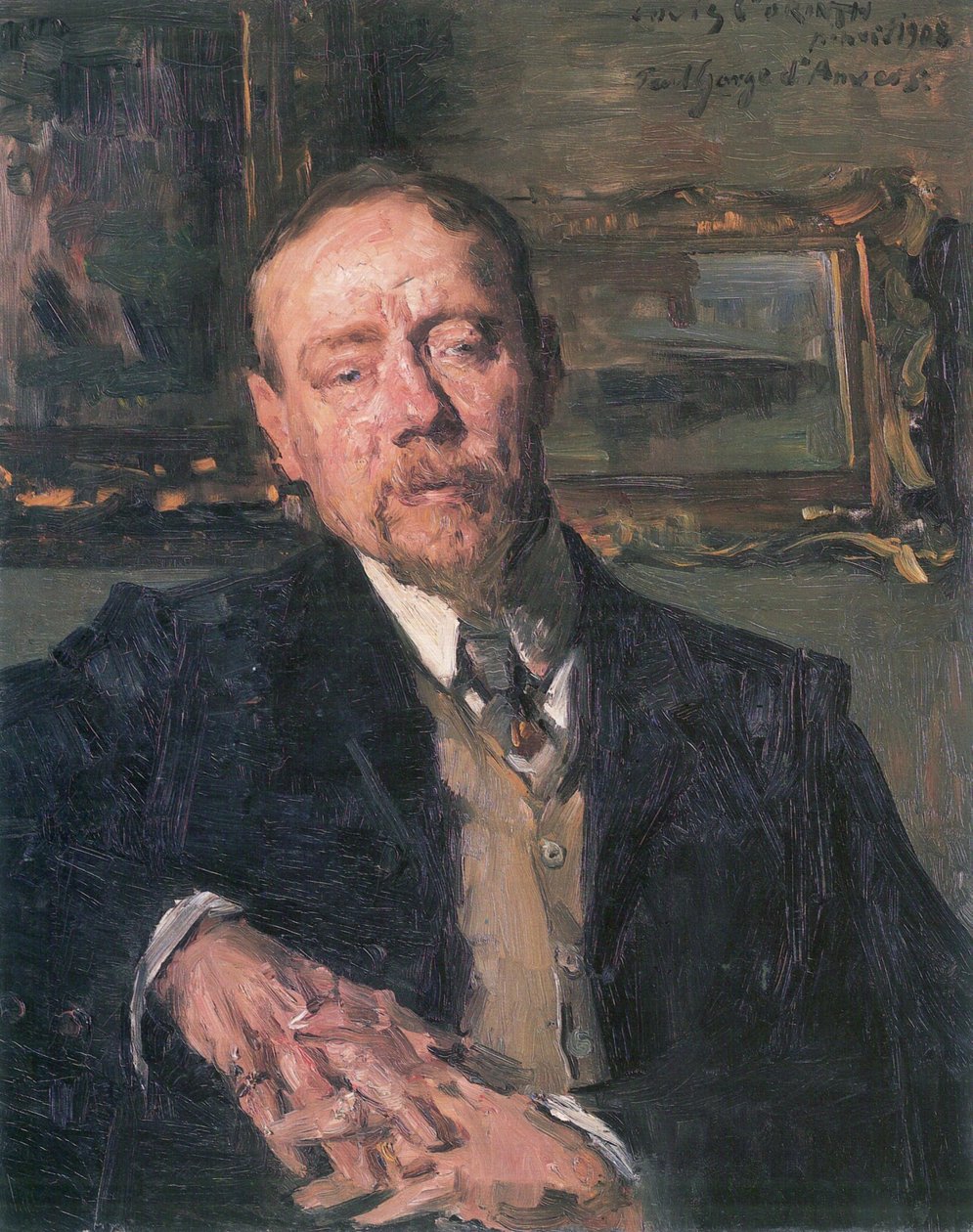 Eugene Gorgen festő arcképe alkotó: Lovis Corinth