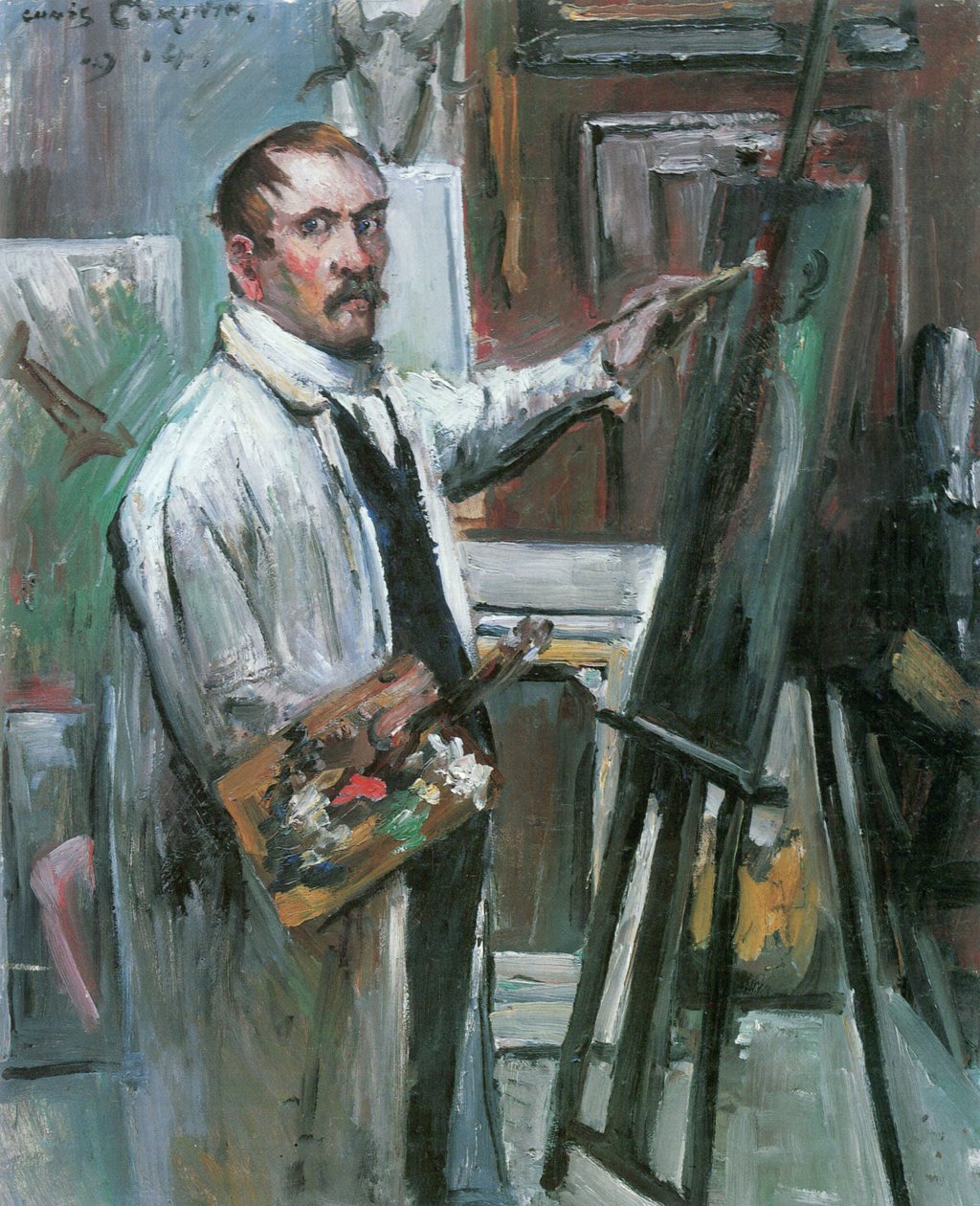 Önarckép a stúdióban alkotó: Lovis Corinth