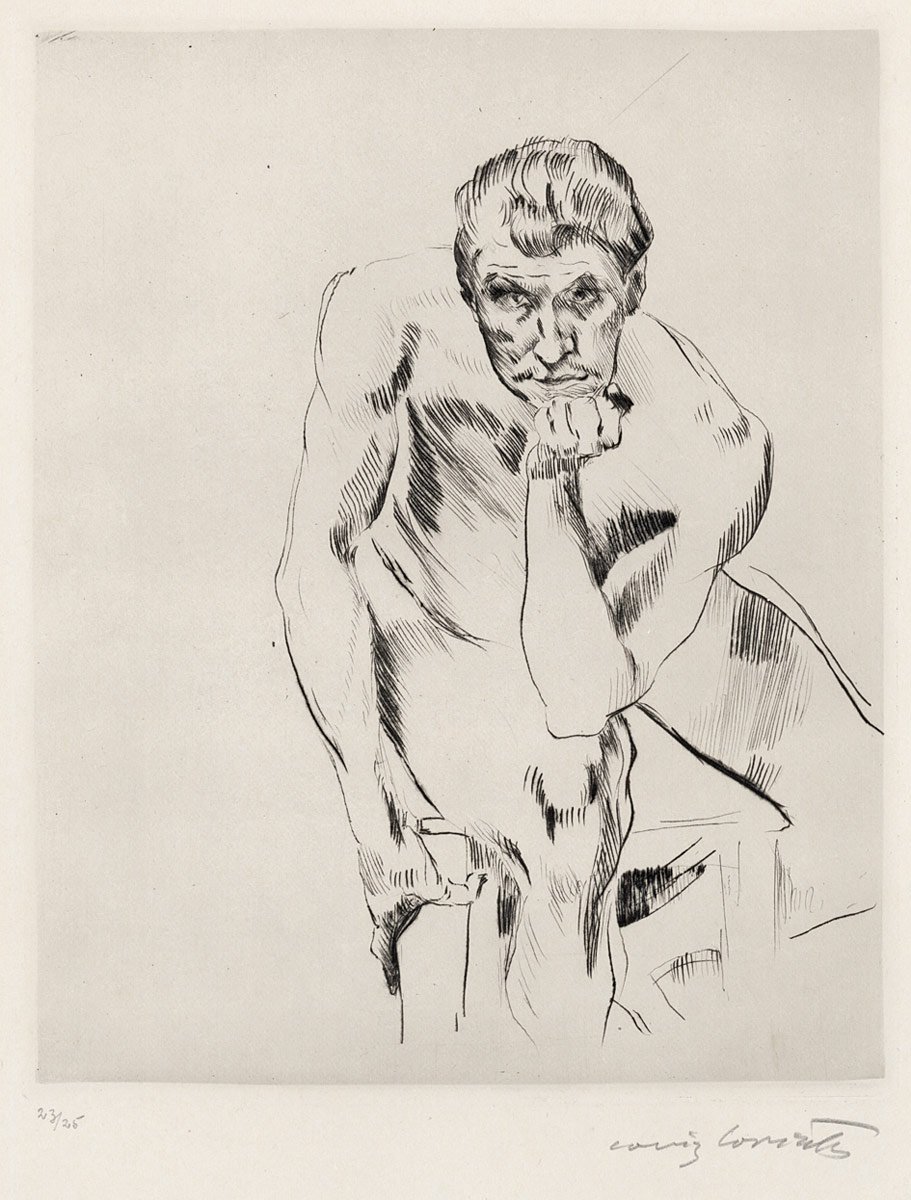Ülő férfi akt, tükrözi alkotó: Lovis Corinth