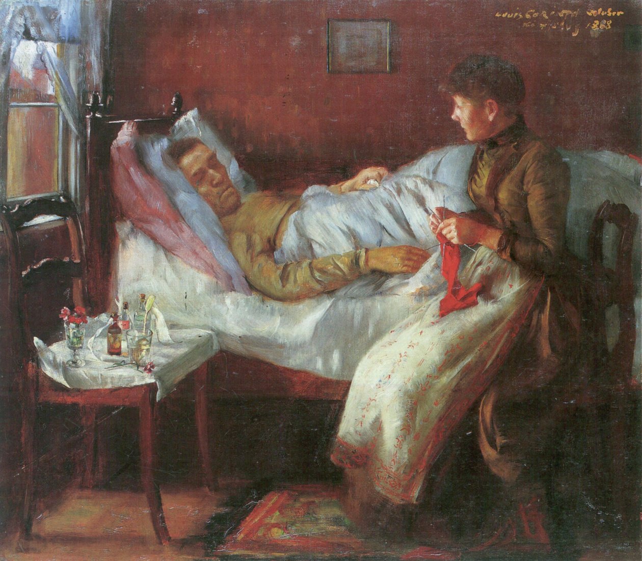 Franz Heinrich Corinth atya a betegágyon alkotó: Lovis Corinth