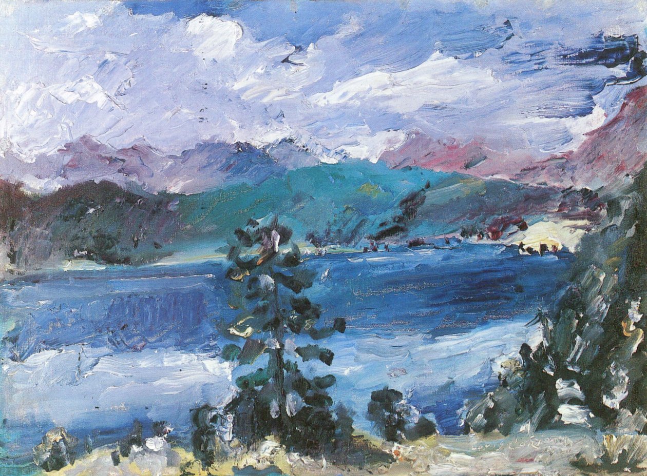 Walchensee vörösfenyővel alkotó: Lovis Corinth