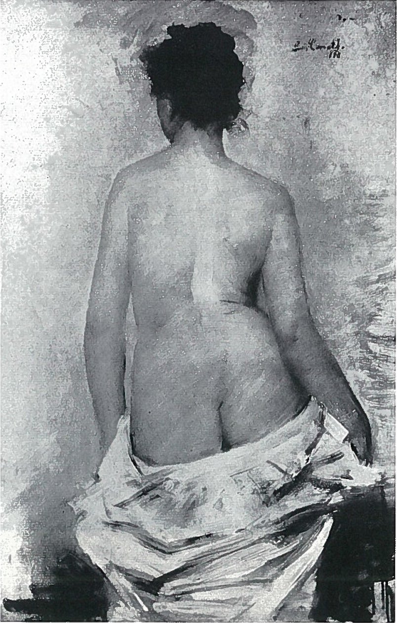 Női hátsó actn alkotó: Lovis Corinth
