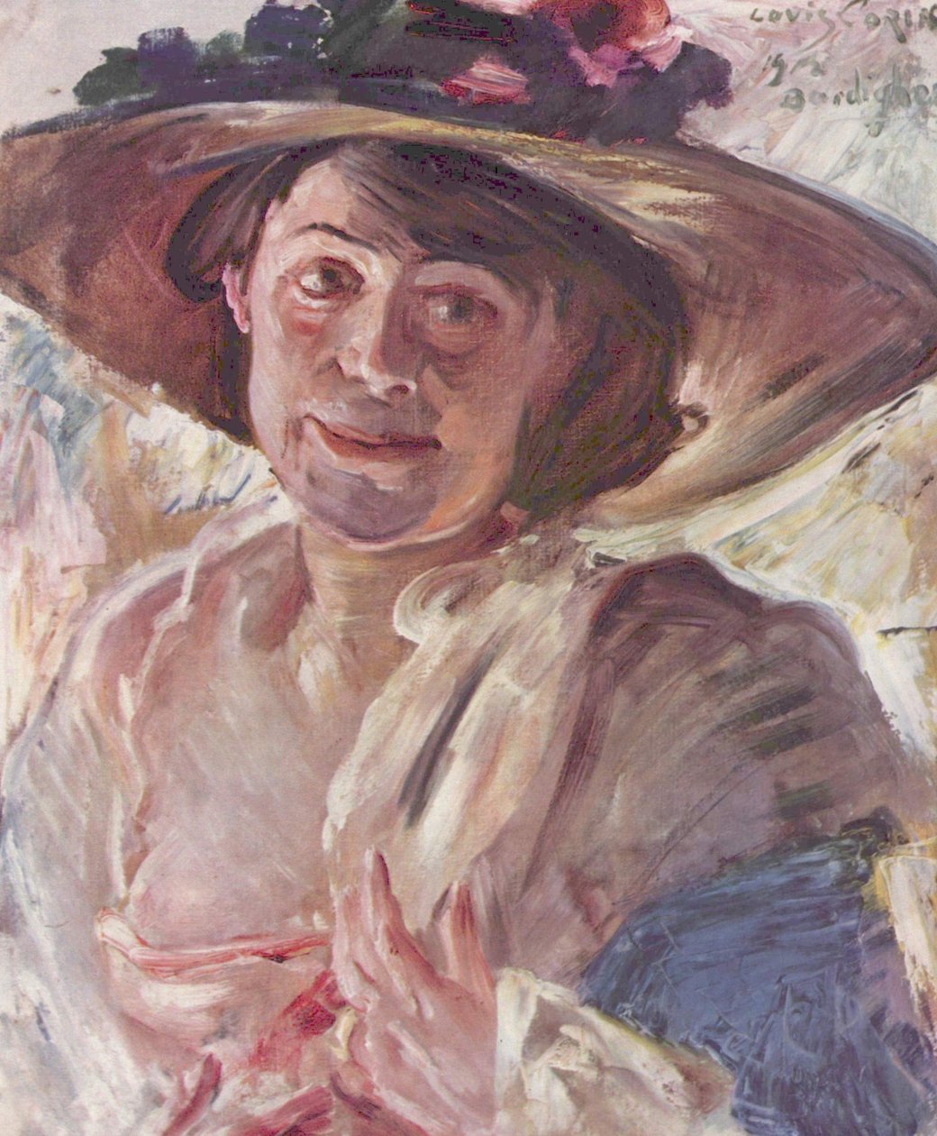 Nő rózsa kalap alkotó: Lovis Corinth