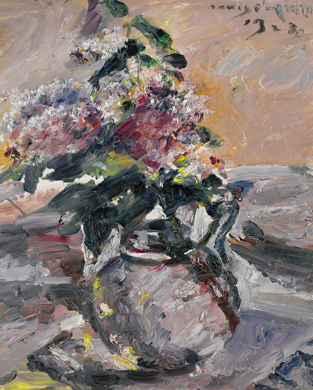 Lilák üvegtálban alkotó: Lovis Corinth