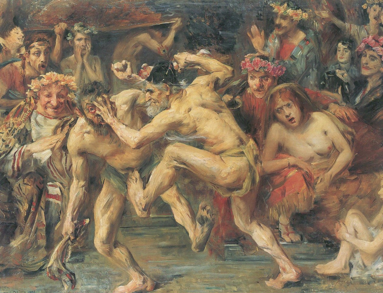 Odysseus im Kampf mit dem BettlerUlysses harcol a koldussal. Jelenet az Odüsszeia harcának ihlette Ulysses és Iros között. N alkotó: Lovis Corinth