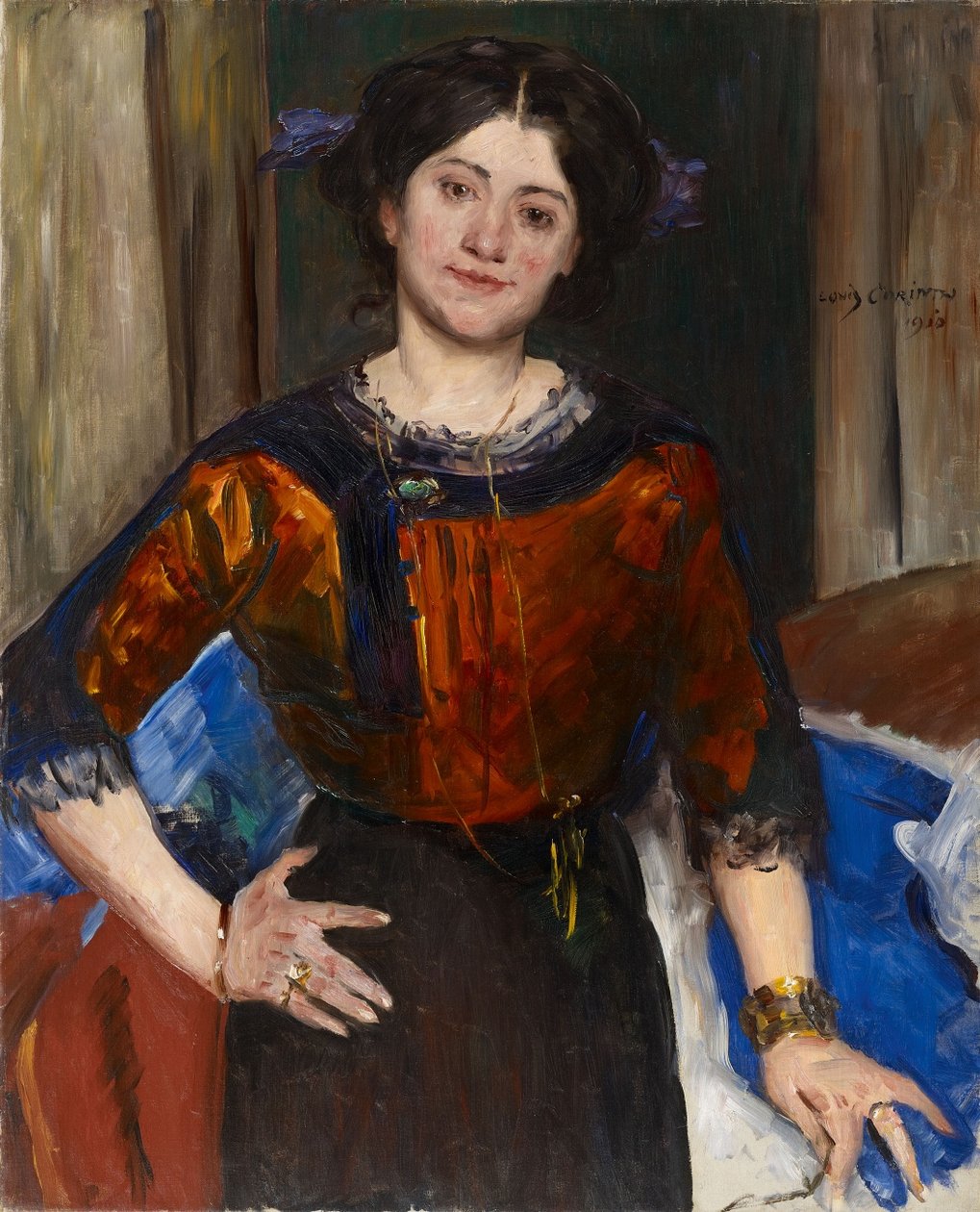 Charlotte Corinth portréja barna blúzban alkotó: Lovis Corinth