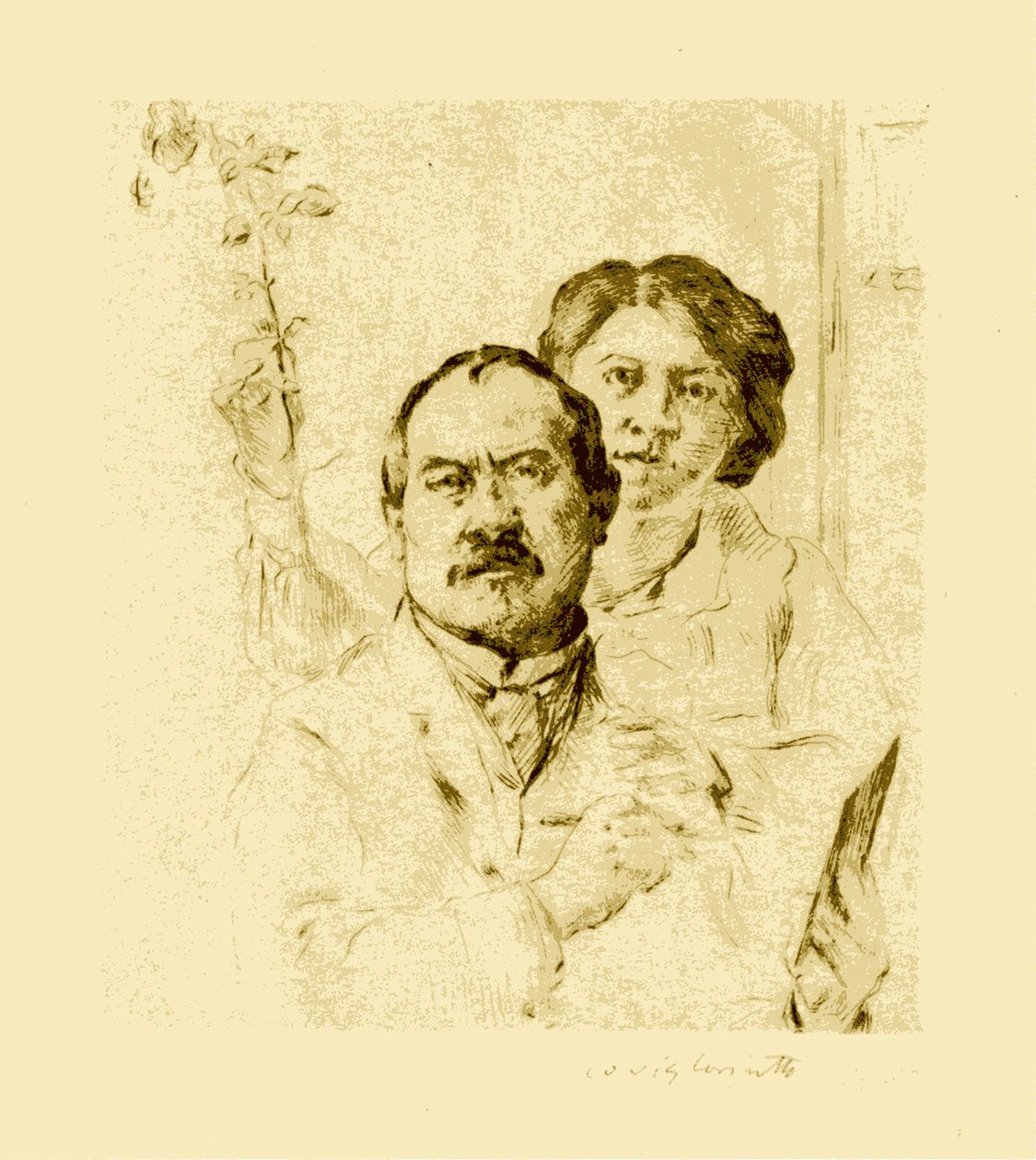 Önarckép feleséggel alkotó: Lovis Corinth