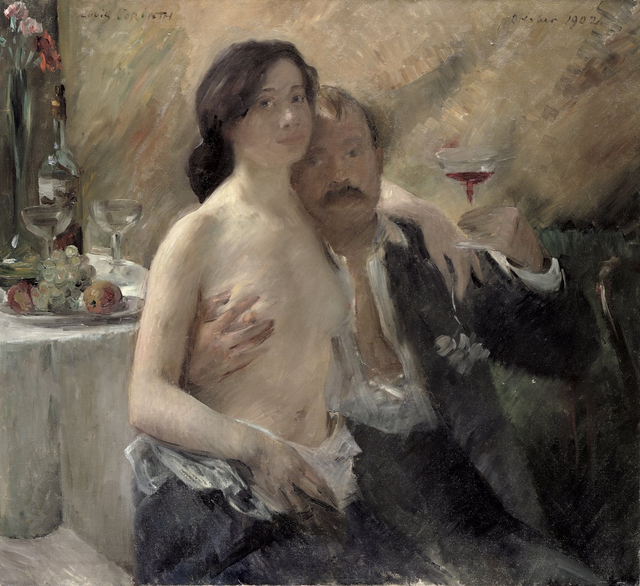 Önarckép feleségével és egy szektás pohárral, 1902 alkotó: Lovis Corinth