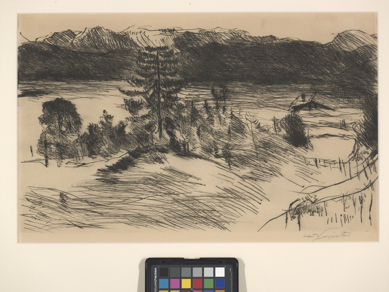 Nagy Walchenzee (rézkarc és szárazhús) alkotó: Lovis (1858 1925) Corinth