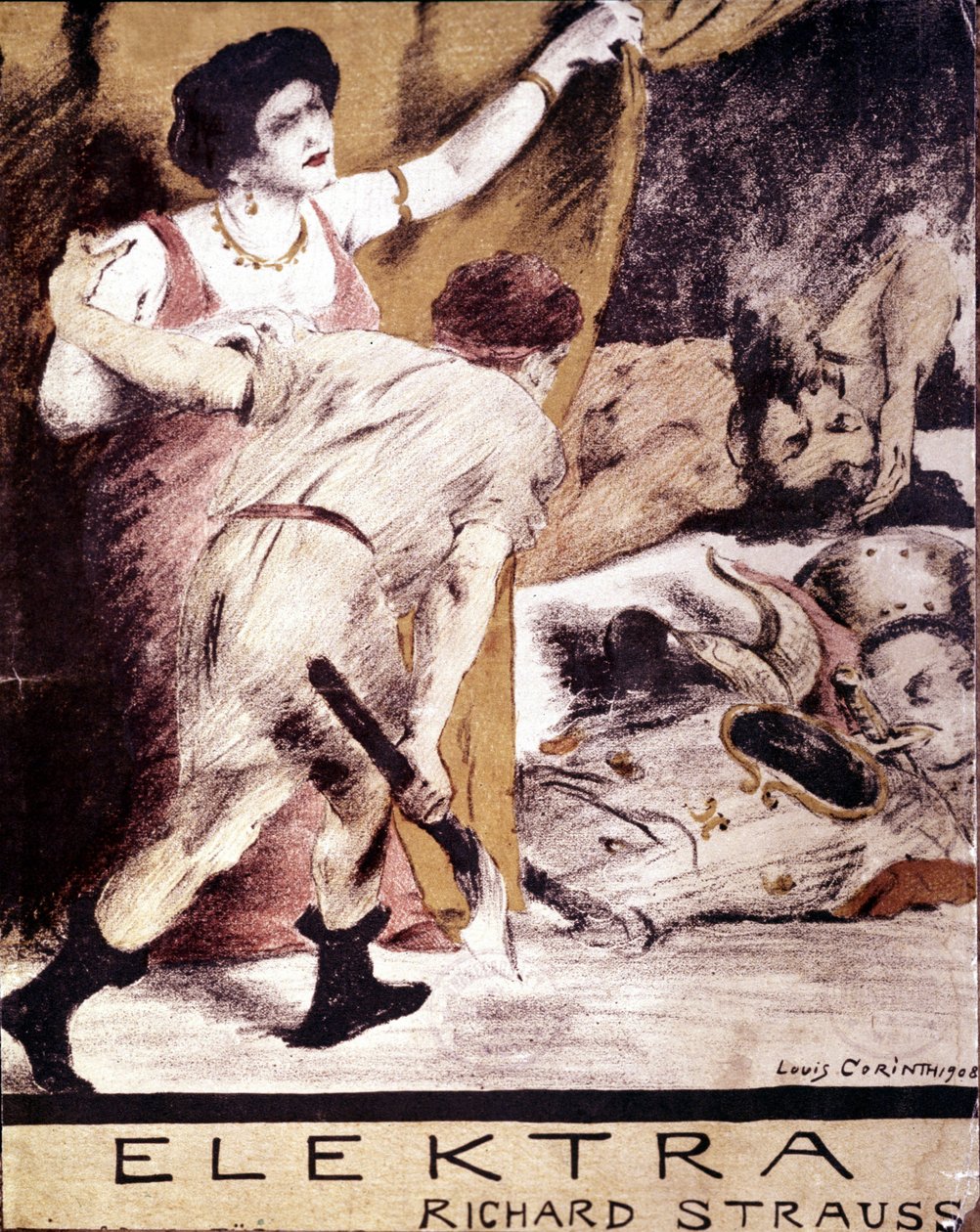 Richard Strauss, Louis Corinth "Elektra" kottájának illusztrációja 1908-ban. magángyűjtemény Milánó alkotó: Lovis  Corinth